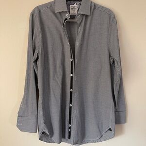 Society Of Threads Mens Button Down Shirt Black White Size Medium